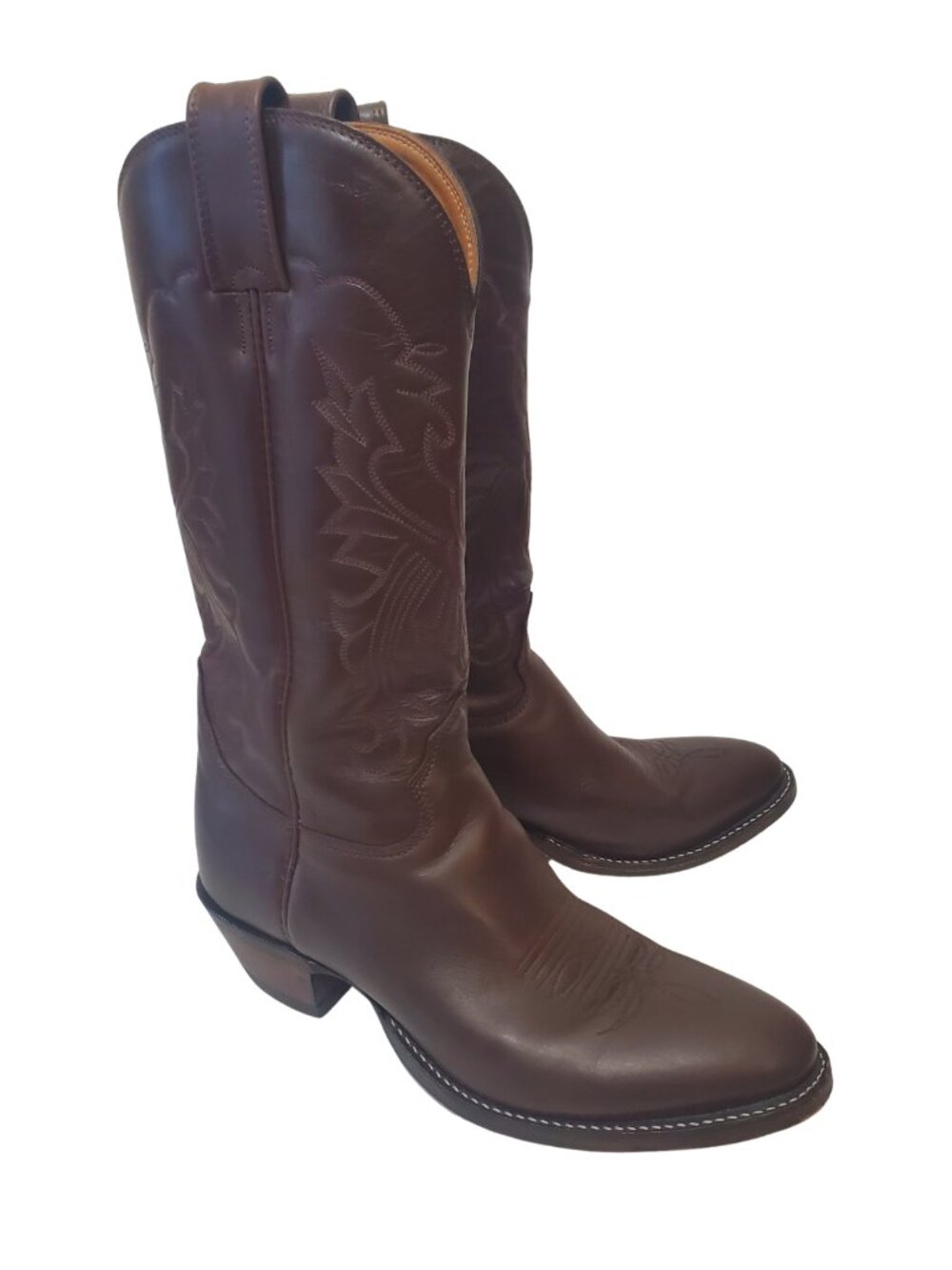 Vintage Alberta Boot Co. Brown Leather Cowboy Boots | Size 10.5 B Narrow